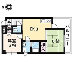 エイジ壬生 2DKの間取図画像