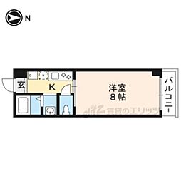 アクアフロント梅小路 1Kの間取図画像
