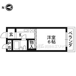 コーポ三和 1Kの間取図画像