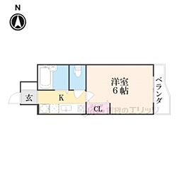 マイア松本 1Kの間取図画像