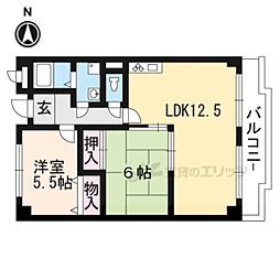 K・グランド樋爪 2LDKの間取図画像