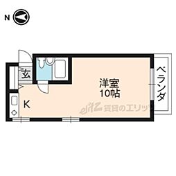 ドミール桂 ワンルームの間取図画像