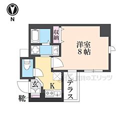 Mv.imp京都九条 1Kの間取図画像