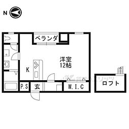 パズ・エスポワール 1Kの間取図画像