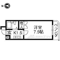レックスつばき 1Kの間取図画像