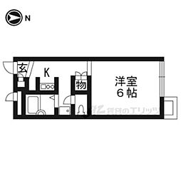 レオパレスミライ ワンルームの間取図画像