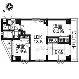 クレードル桂川 3LDKの間取図画像
