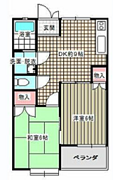 メゾンパークサイドB 2DKの間取図画像