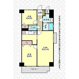 ライオンズガーデン大宮日進第2 2LDKの間取図画像