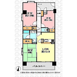レーベンハイム武蔵浦和 3LDKの間取図画像