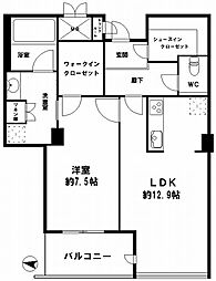 ディーグラフォート大阪N.Y.タワーHIGOBASHI 1LDKの間取図画像