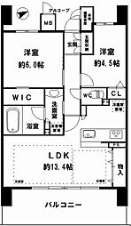 エステムコート中之島GATE 2LDKの間取図画像