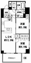 リーガル南久宝寺 2LDKの間取図画像