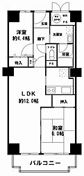エルベロワイヤル16 2LDKの間取図画像