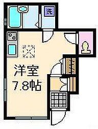 RASTA・C ワンルームの間取図画像