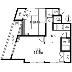 シティクレドール 2DKの間取図画像