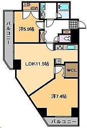 グリーンパーク北千住31番館 2LDKの間取図画像