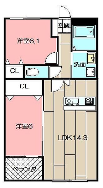 アップローズ貴船 502｜福岡県北九州市小倉北区貴船町(賃貸マンション2LDK・5階・60.32㎡)の写真 その1