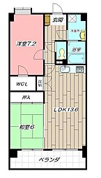 ルシオーレ 2LDKの間取図画像