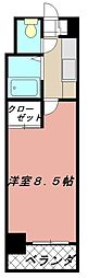 アリビオ折尾 1Kの間取図画像