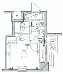クレアシオン六本木 1Kの間取図画像