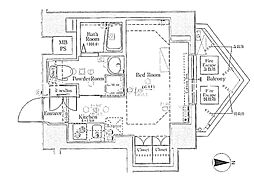 AXAS新宿タワーズイースト ワンルームの間取図画像