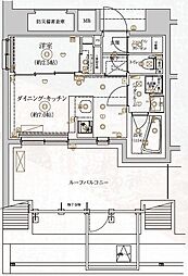 ヴォーガコルテ東府中アジールコート 1Kの間取図画像