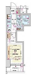 エステムプラザ愛宕虎ノ門レジデンス 1Kの間取図画像