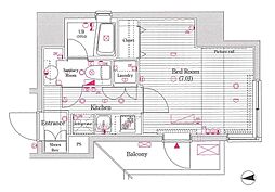 ヴォーガコルテ笹塚アジールコート 1Kの間取図画像