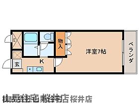 ラ・セゾン弐番館 203 ｜ 奈良県桜井市大字西之宮（賃貸マンション1K・2階・24.79㎡） その2