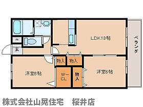 プレセランス山の辺 302 ｜ 奈良県桜井市大字外山（賃貸マンション2LDK・3階・60.89㎡） その2