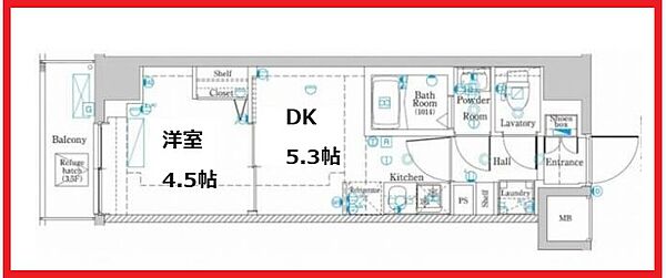 ラフィスタ大師前IV ｜東京都足立区西新井2丁目(賃貸マンション1DK・5階・25.81㎡)の写真 その2