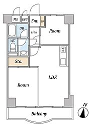 ライオンズマンション馬事公苑 2LDKの間取図画像