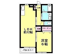 スチームクレスト2 1LDKの間取図画像