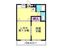 コーポプラン 1LDKの間取図画像