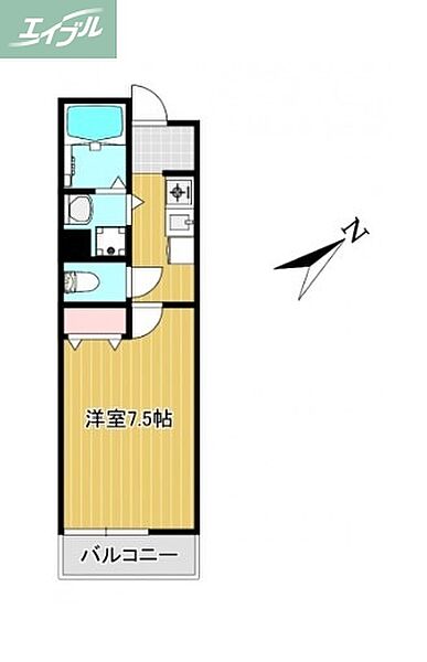 岡山県岡山市北区法界院(賃貸アパート1K・1階・25.40㎡)の写真 その2