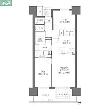 岡山県岡山市北区桑田町（賃貸マンション3LDK・11階・65.11㎡） その2