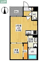 岡山県岡山市北区桑田町（賃貸アパート1LDK・1階・30.06㎡） その2