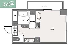 グランデュール野田屋町 1Kの間取図画像