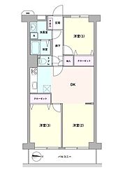 武蔵境スカイハイツ 3DKの間取り