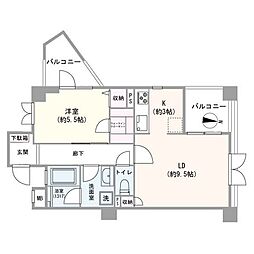 グランシティ西荻窪LaAvenue 1LDKの間取図画像