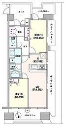 ユニーブル武蔵小金井モアグランディア 2LDKの間取図画像