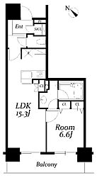 ロイヤルパークス千種 7階1LDKの間取り