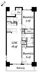 ロイヤルパークス千種 2LDKの間取図画像