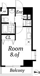 アクアタウンイースト2 ワンルームの間取図画像