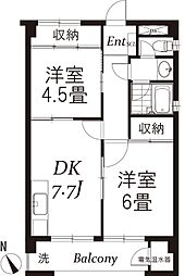 メィゾン昌明 2DKの間取図画像