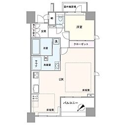 リシェ新横浜パークフロント 1LDKの間取図画像