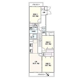 コスモ綱島台2号館 3LDKの間取図画像