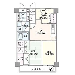 ライオンズマンション山下公園 2SDKの間取図画像