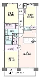 プライムコート磯子屏風ヶ浦 3LDKの間取図画像